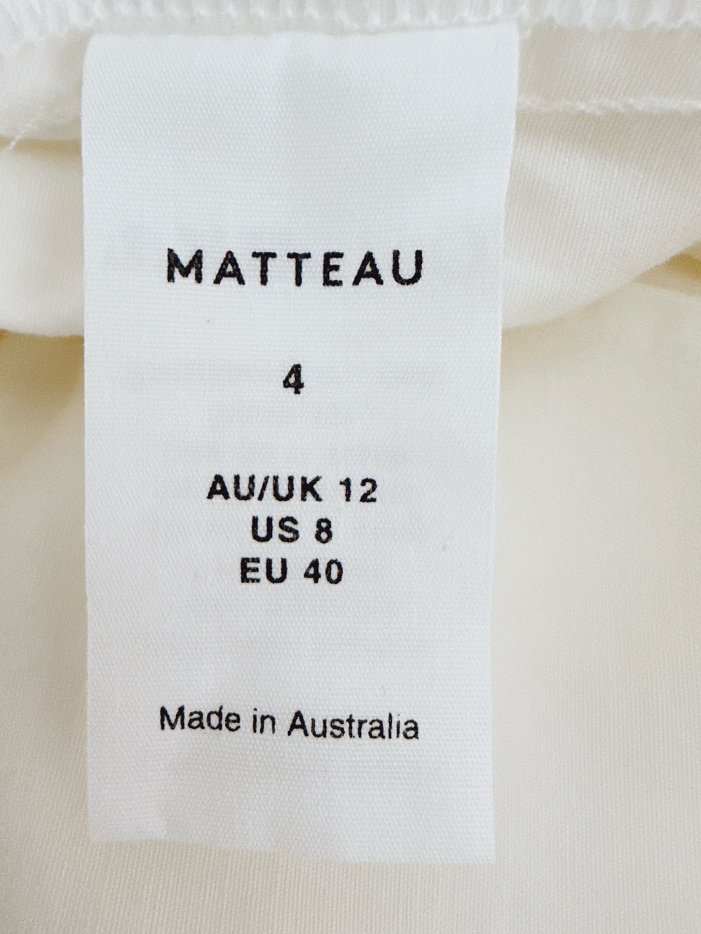 Matteau Organic Cotton Chino Pants Wide Leg High Rise White Trousers Women 8 - Picture 10 of 13